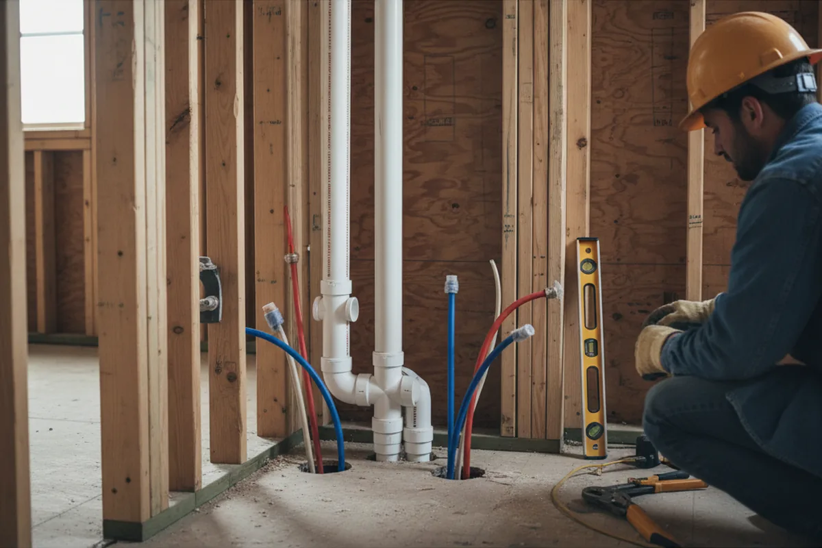 Drain and supply rough-in during Garbage Disposal Repair in Mesquite
